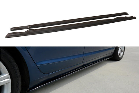 Side skirts Cup mouldings for AUDI A6 C6 S-LINE black high gloss