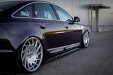 Side skirts Cup mouldings for AUDI A6 C6 S-LINE black high gloss