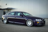 Side skirts Cup mouldings for AUDI A6 C6 S-LINE black high gloss