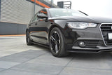 Side skirts Cup mouldings for Audi A6 C7 black high gloss