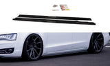 Side skirt attachment Cup mouldings for Audi A8 D4 Carbon look