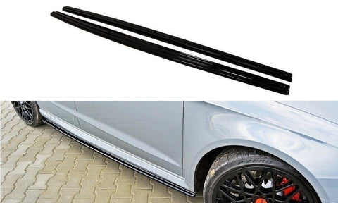 Side skirts Cup mouldings for Audi RS3 8V Sportback black high gloss