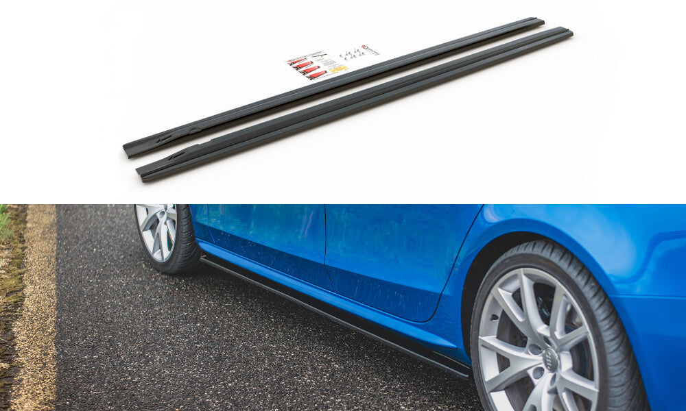 Side skirts Cup mouldings for Audi S4 / A4 / A4 S-Line B8 / B8 FL black high gloss