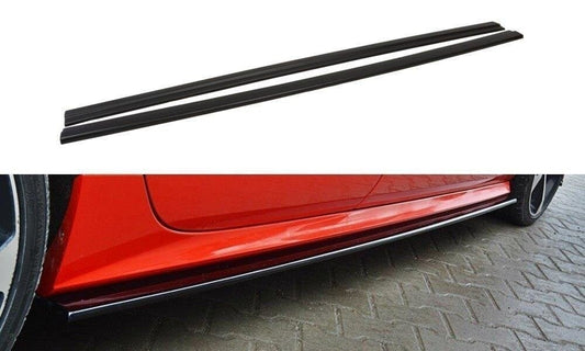 Side skirts Cup mouldings for Audi S7 / A7 S-Line C7 FL black high gloss