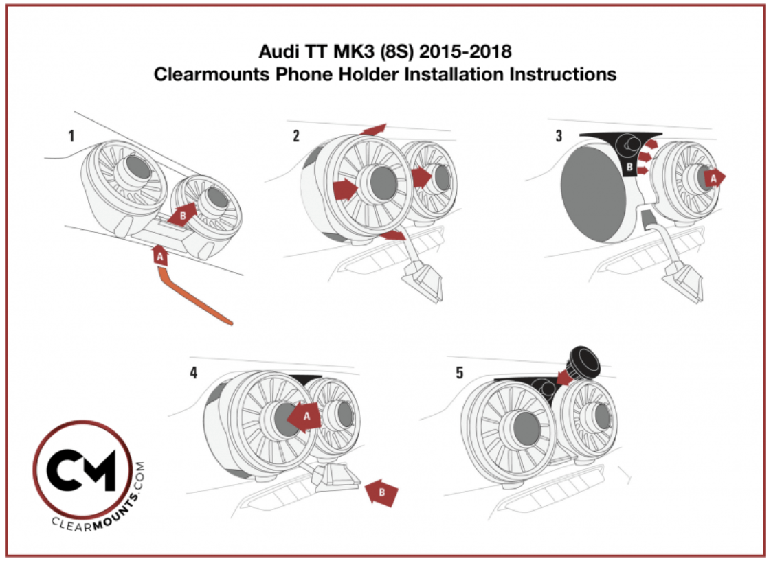 2015 - present TT/TTS/TTRS Bracket + Swivel MagSafe Magnetic Holder